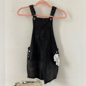 Joe’s Jeans Black Denim Overall Shorts Girls XL NWT